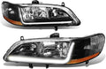 Chrome Housing LED DRL Headlights Assembly F6089