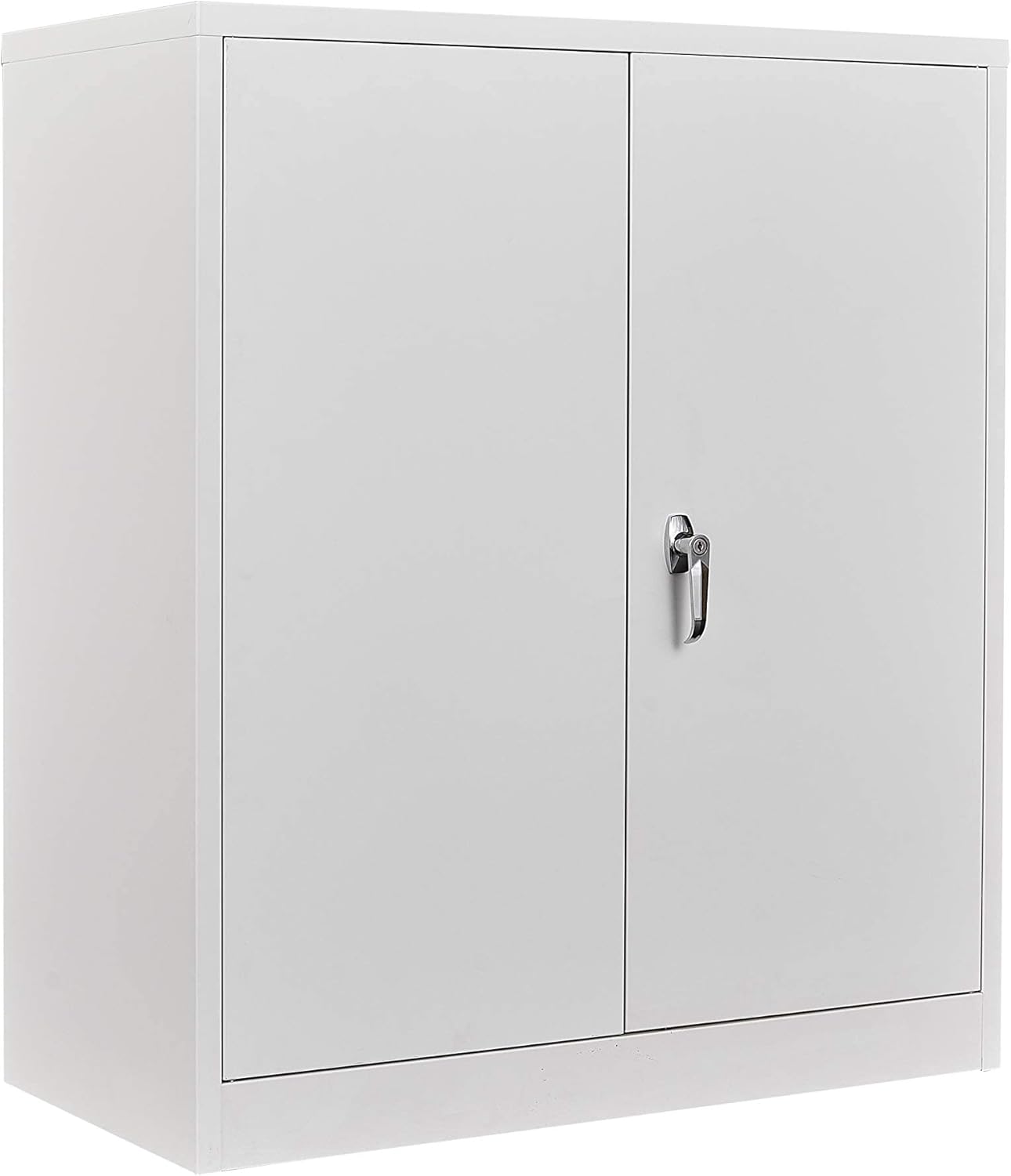 Black Steel Storage Cabinet with Locking Door and 4 Adjustable Shelves H17654