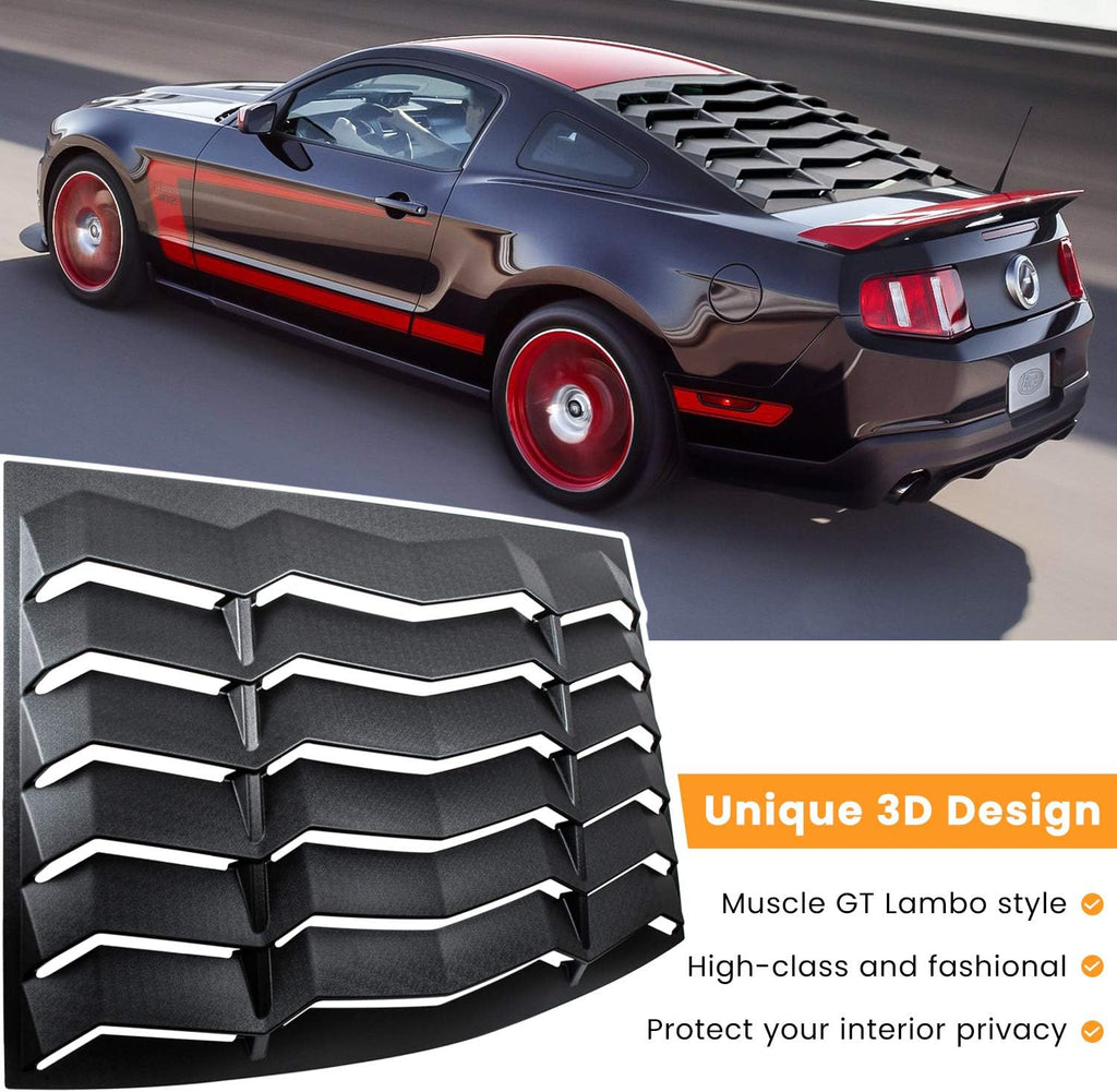 Rear Window Louver Windshield Sun Shade Cover (ABS Matte Black) F104292