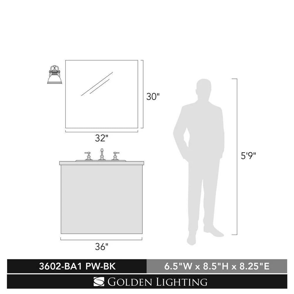 Chrome/Black 1 Light Bath Vanity L429