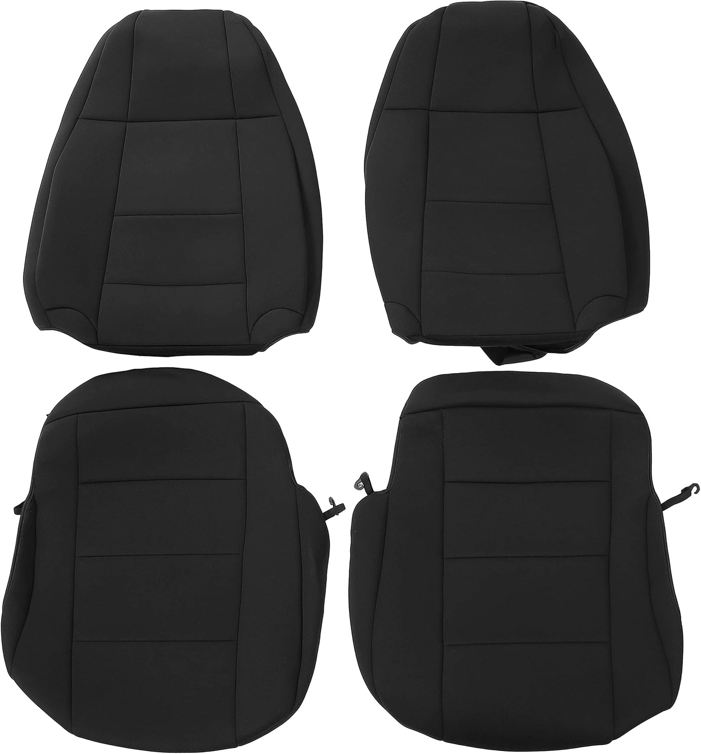 Black Cloth Front and Rear Seat Covers Set D834204
