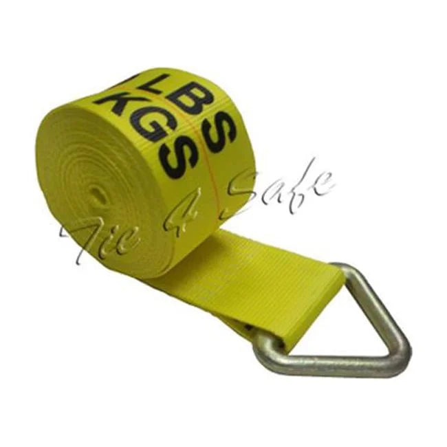 4 in. x 30 ft. Winch Straps with Delta Ring, Yellow - 2 Piece W462219