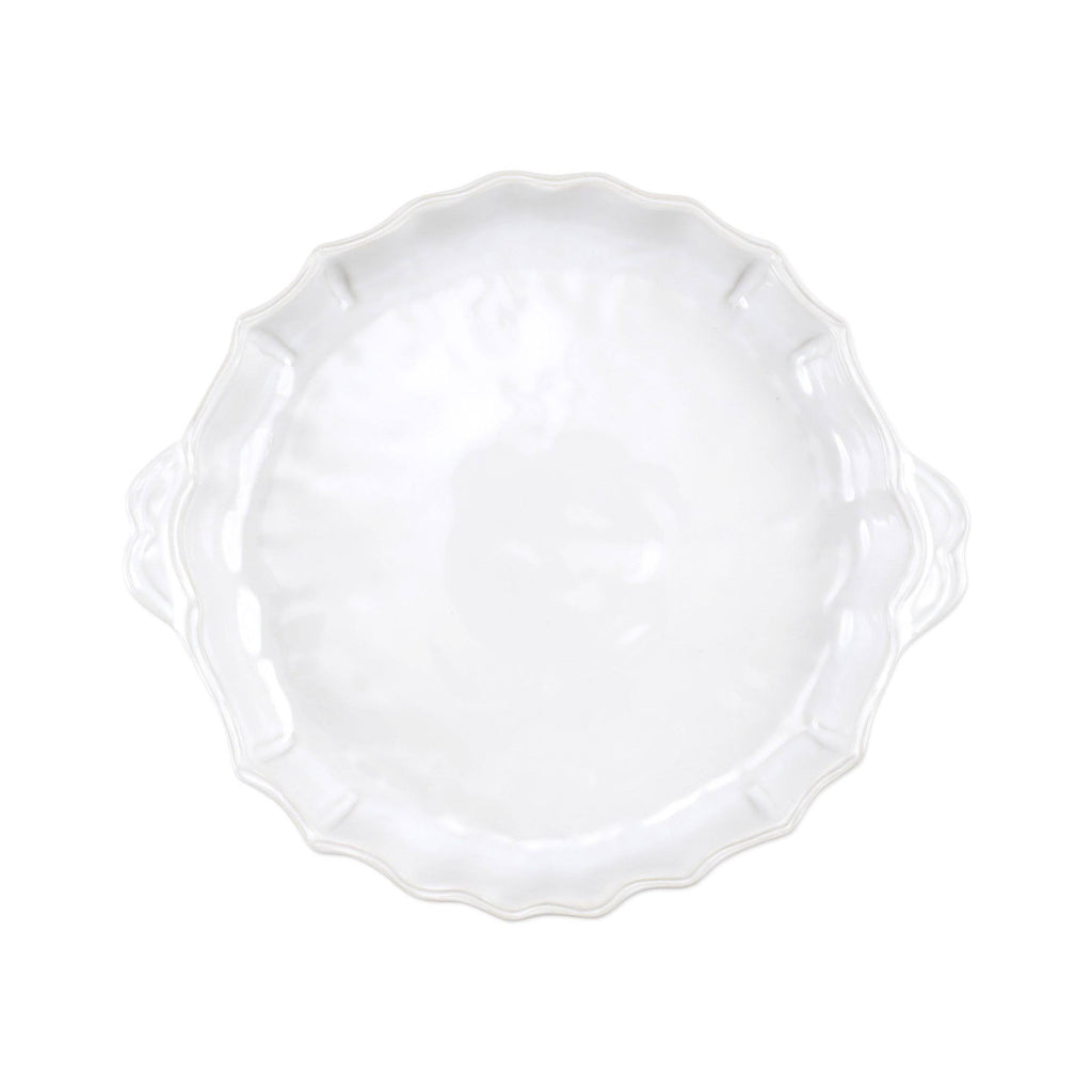 White Stone Baroque Pie Dish U717