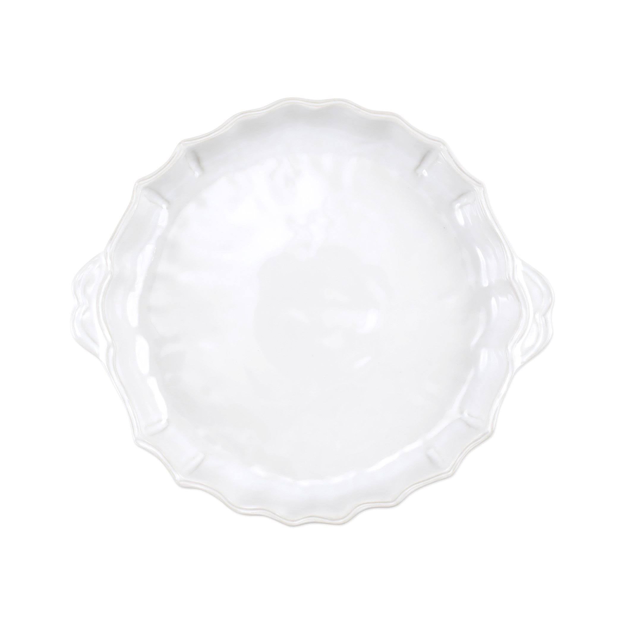 White Stone Baroque Pie Dish U717