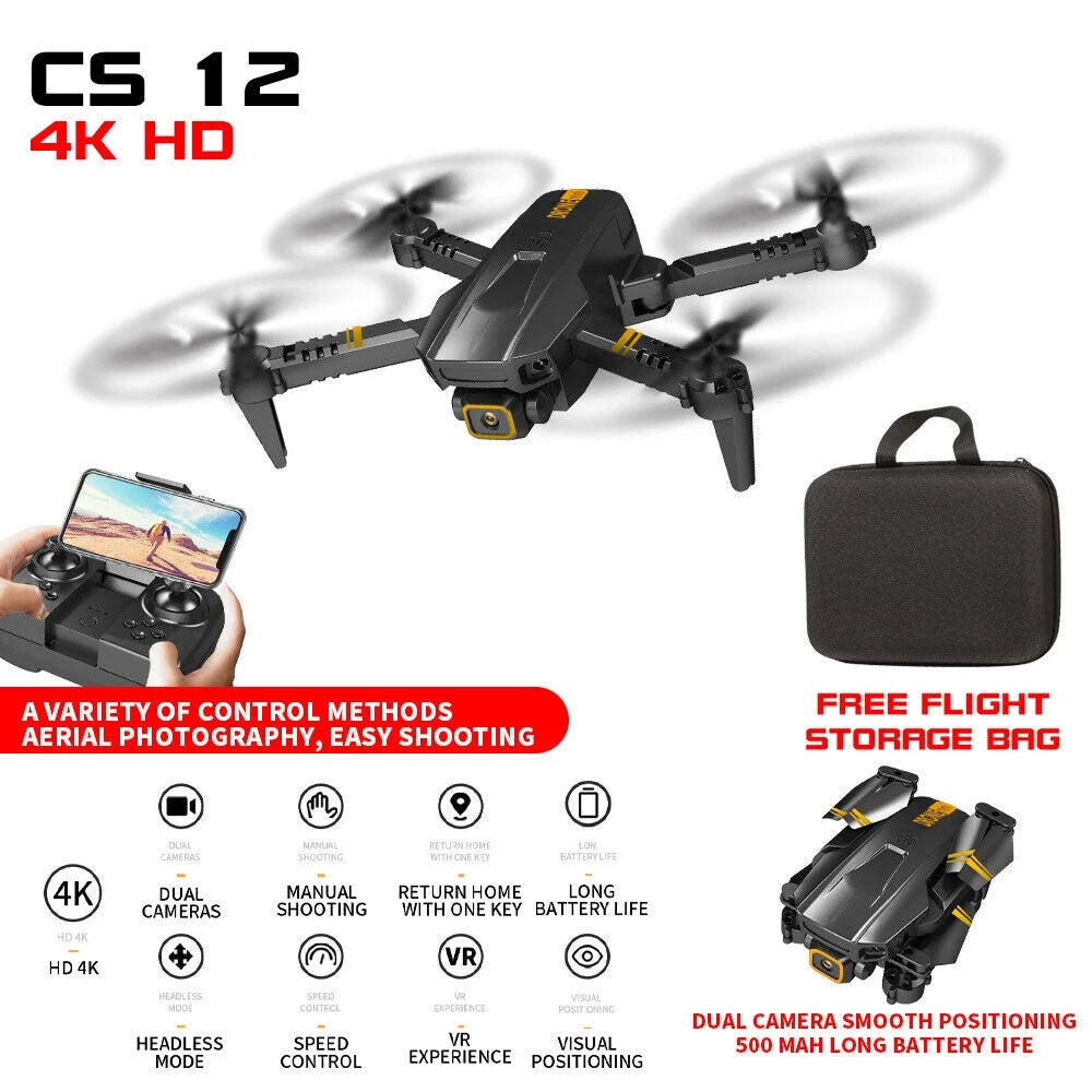 4K HD Dual Camera FPV Foldable Quadcopter with 3 Battery E929157
