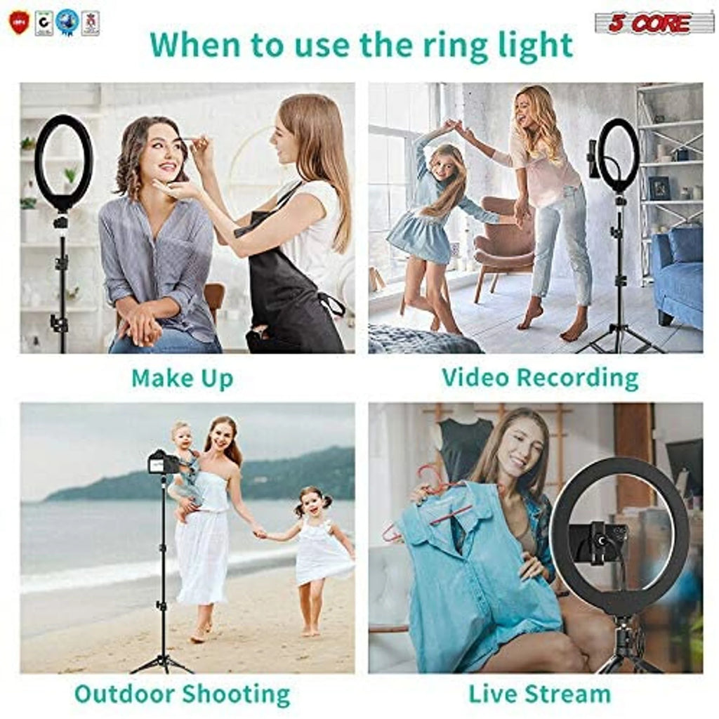 10" LED Ring Light with Tripod Stand Phone Holder E53770