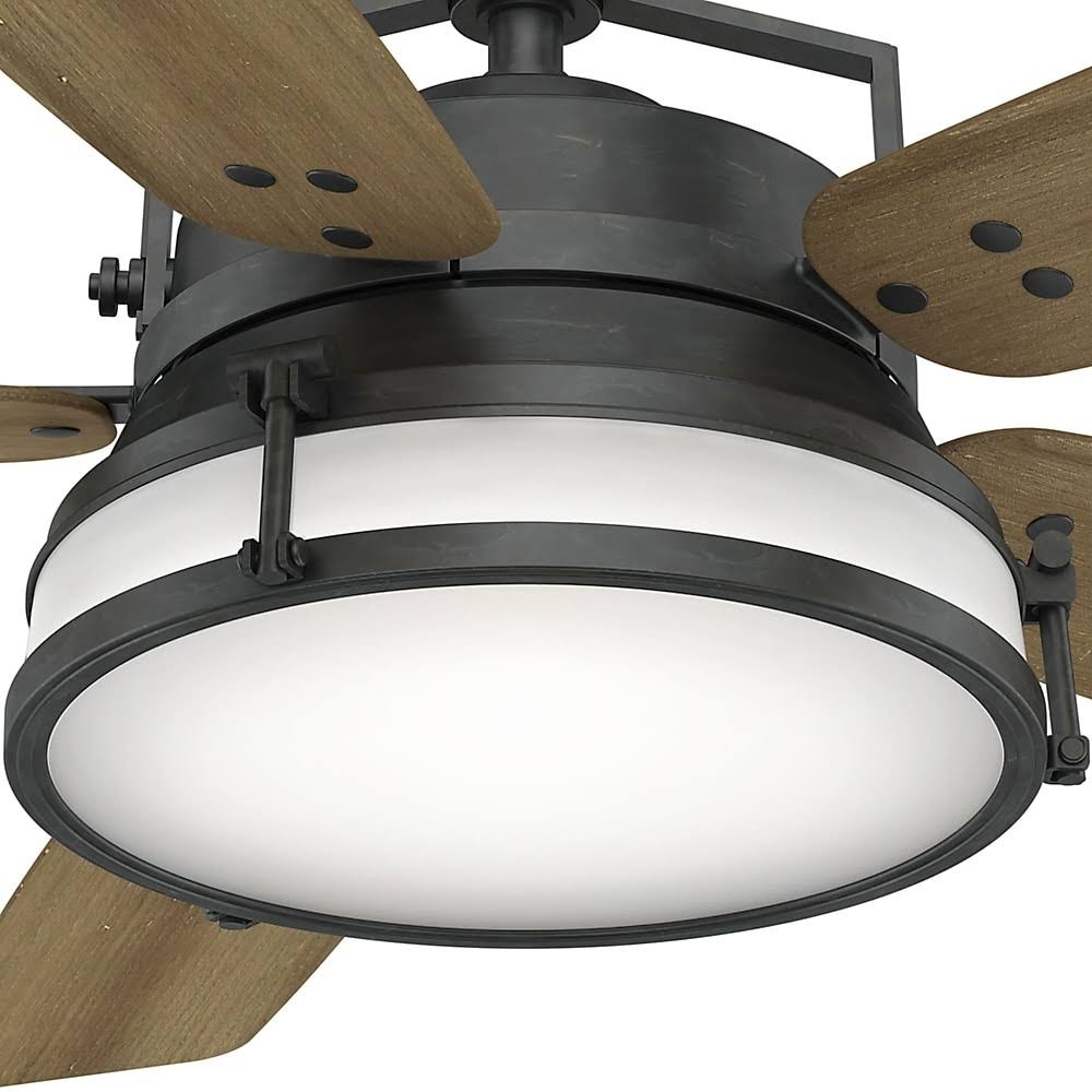 56x22 Aged Steel Ceiling Fan with Light with Wall Control C1330