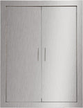 Outdoor Kitchen BBQ Access Door 24W x 31H Inch Stainless Steel Double Doors Y917202