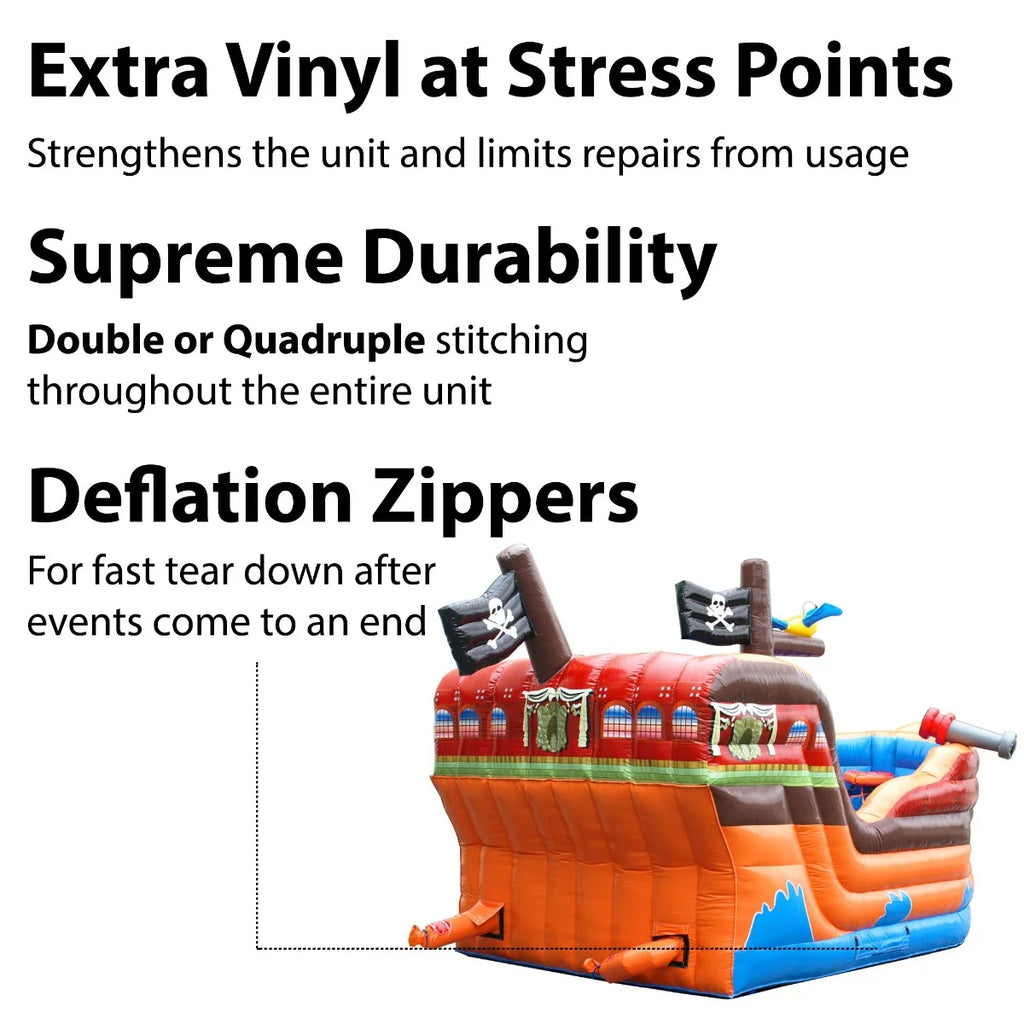 Pirate Ship Inflatable Bounce House with Slide W339716