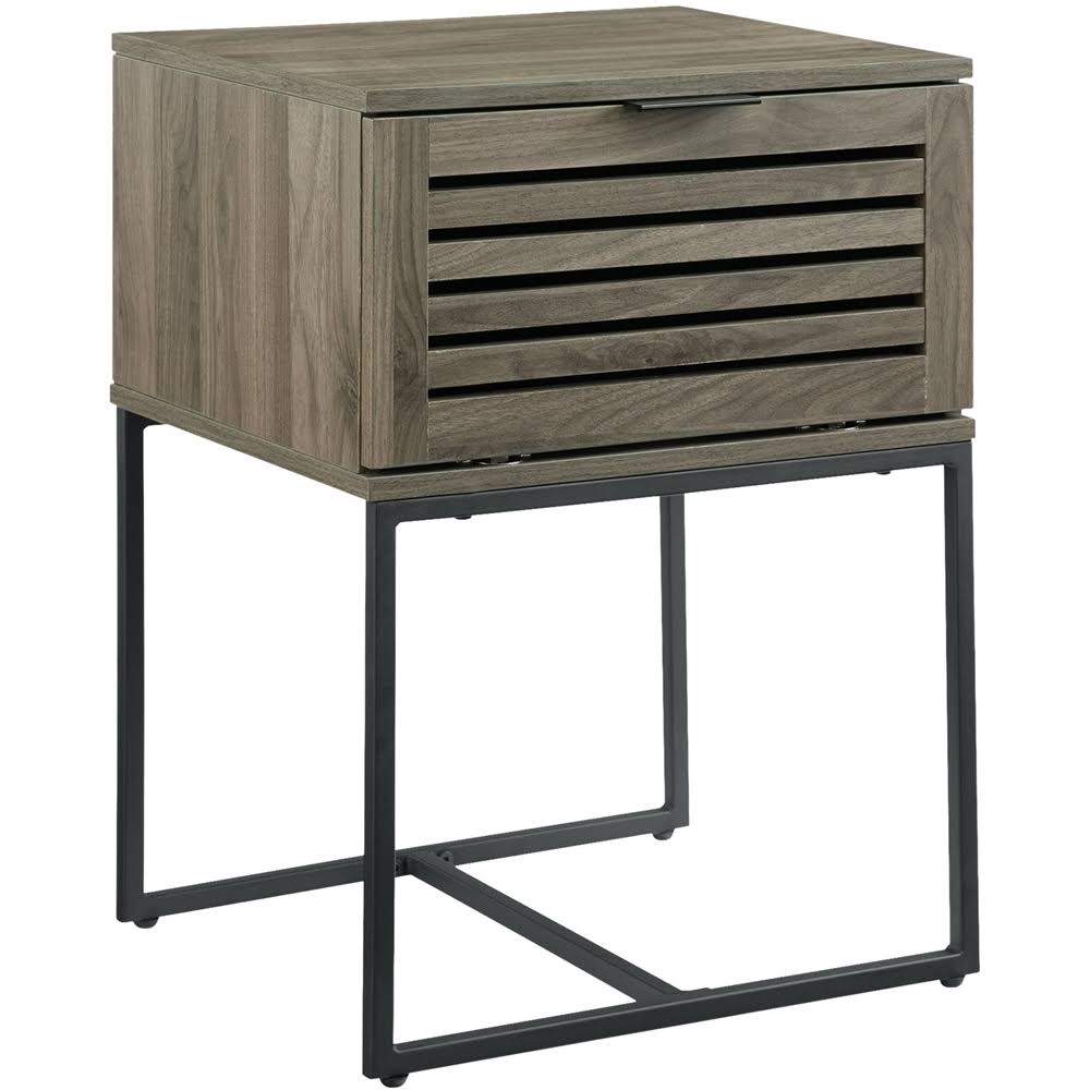 Slate Gray Slat Door Side Table E4387