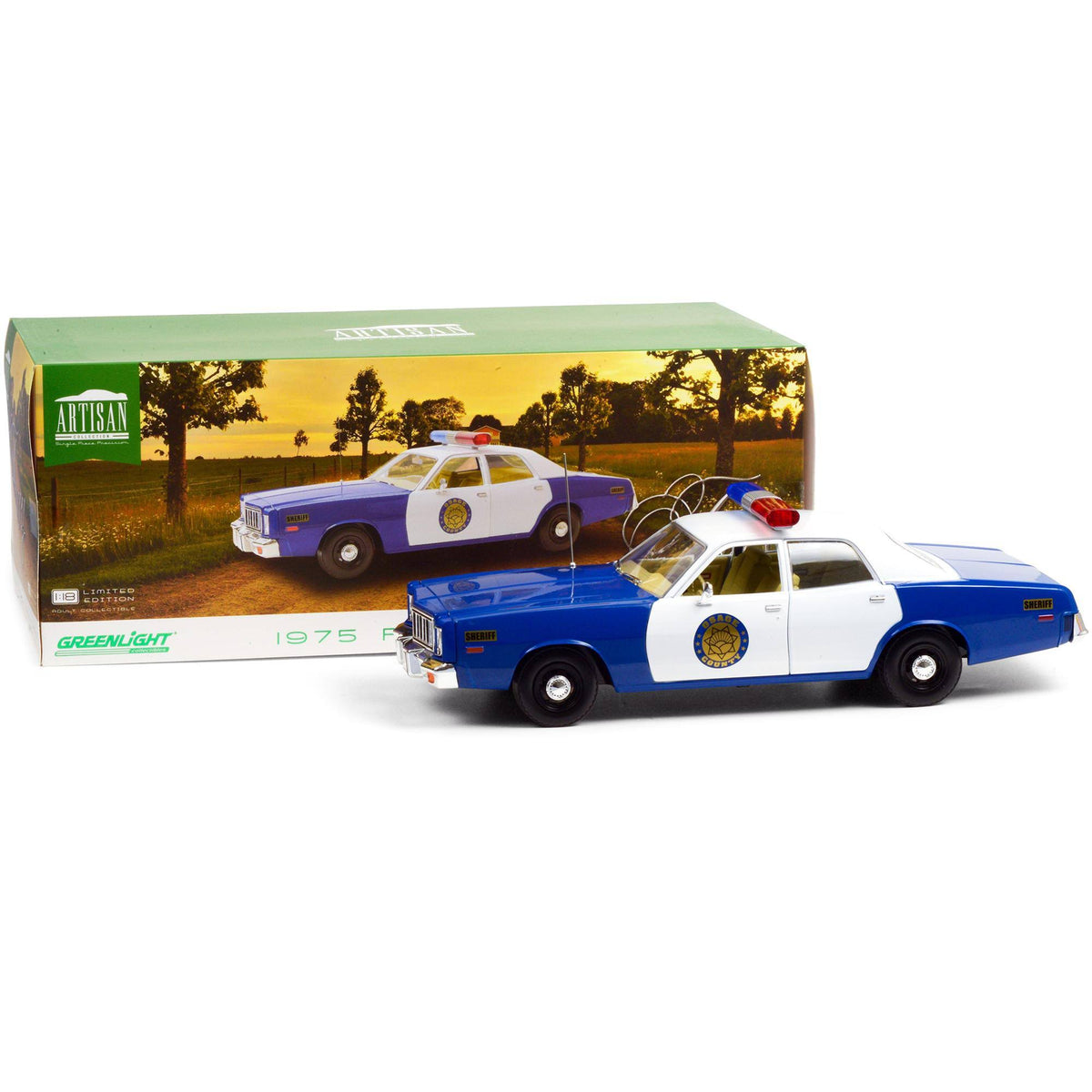 Blue and White 1/18 Diecast Model Car J55968