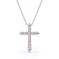 18K White Gold Plated Moissanite Cross Pendant Necklace H4814