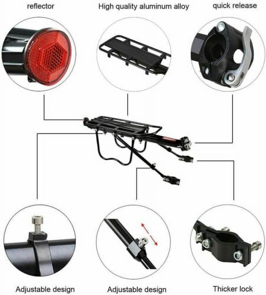 Rear Bike Cargo Rack Quick Release Alloy Carrier O374