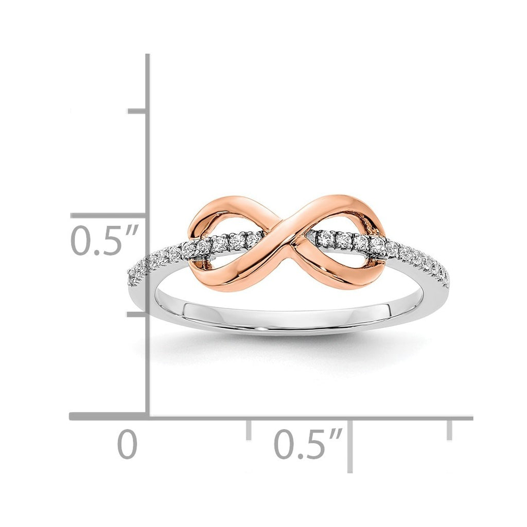 10k Two Tone Gold Diamond Ring Size 7.00 Q5515