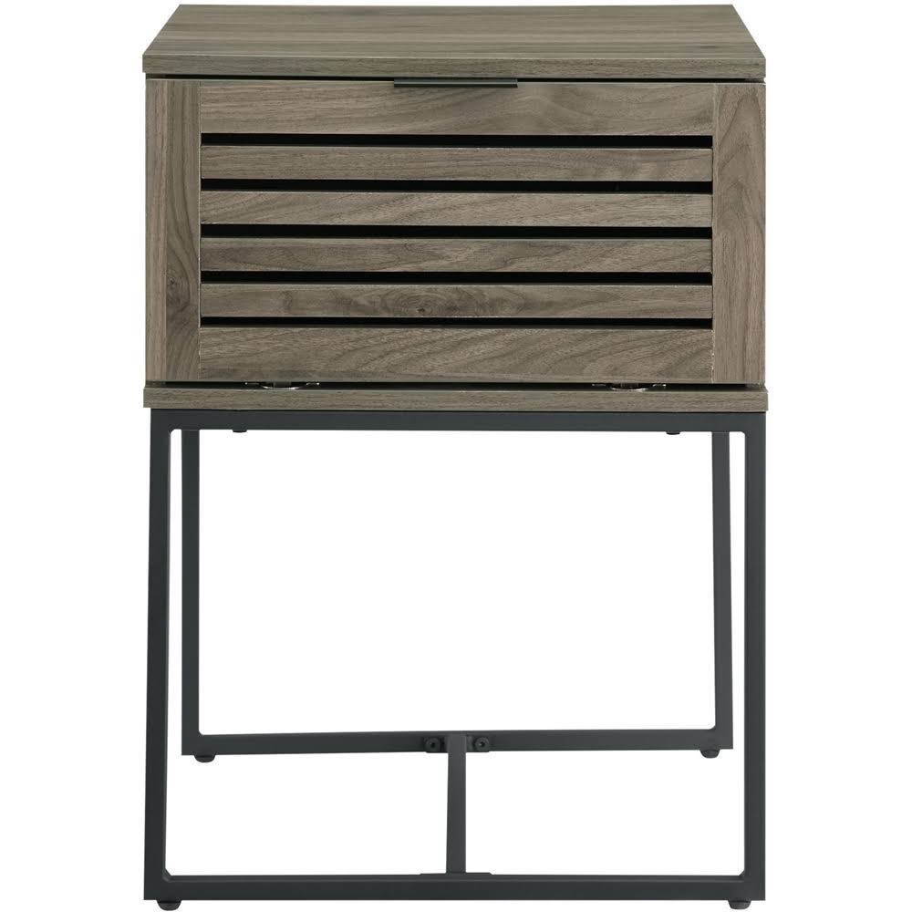 Slate Gray Slat Door Side Table E4387