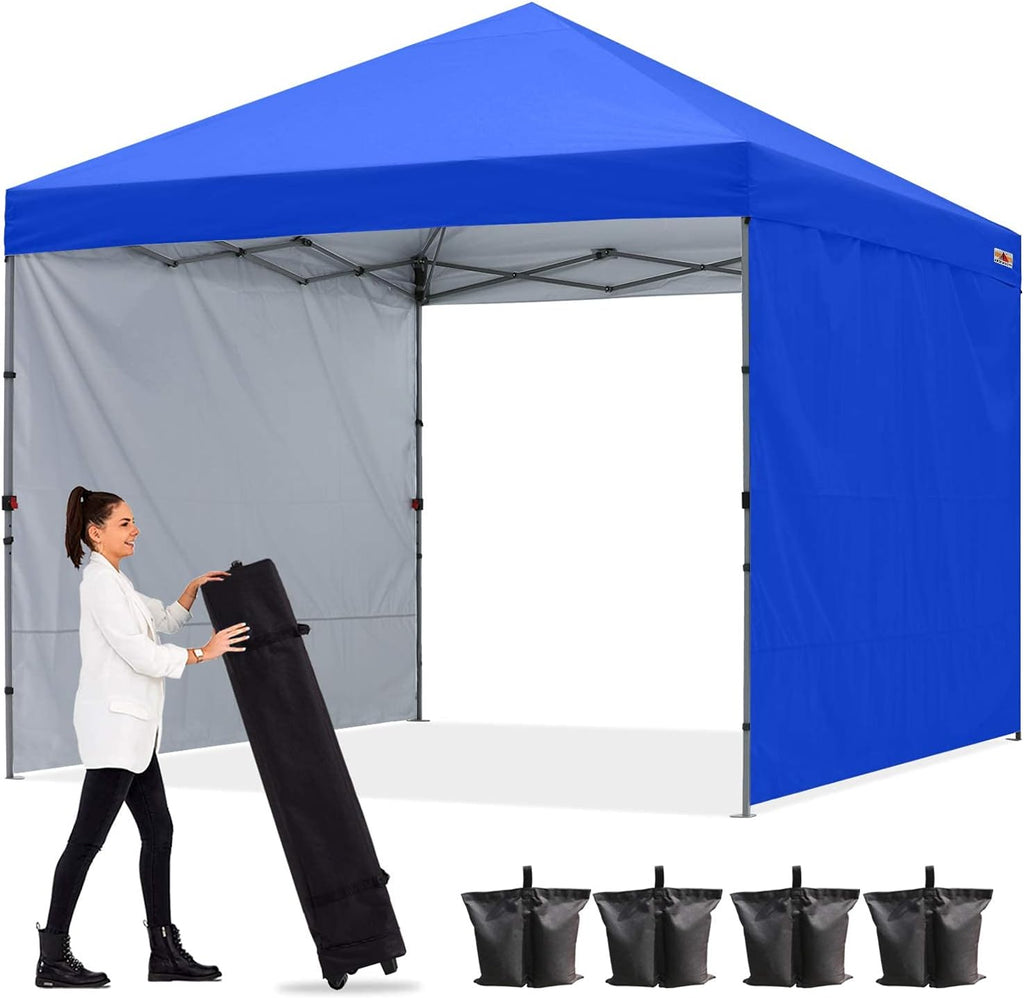 Black Pop up Canopy Tent with 2 Sun Wall 10x10 Z77070
