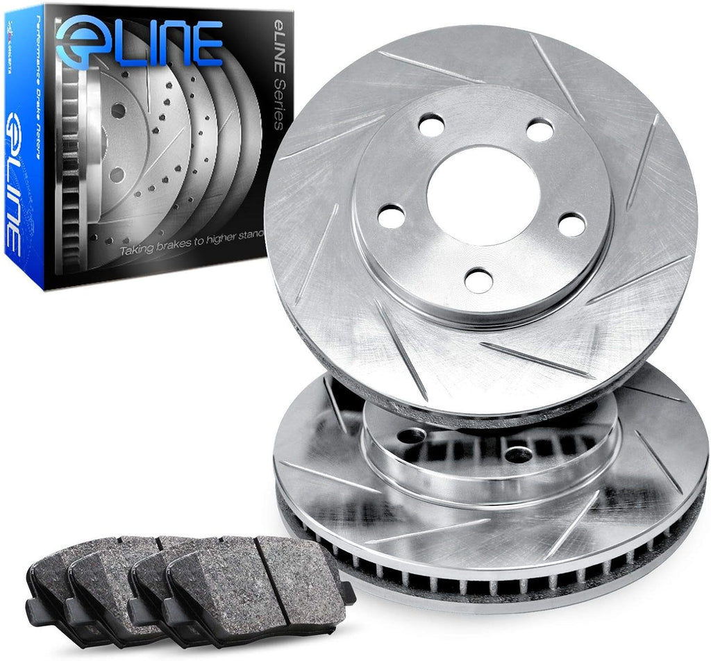 Slotted Brake Rotors Kit & Semi-Met Brake Pads G28004