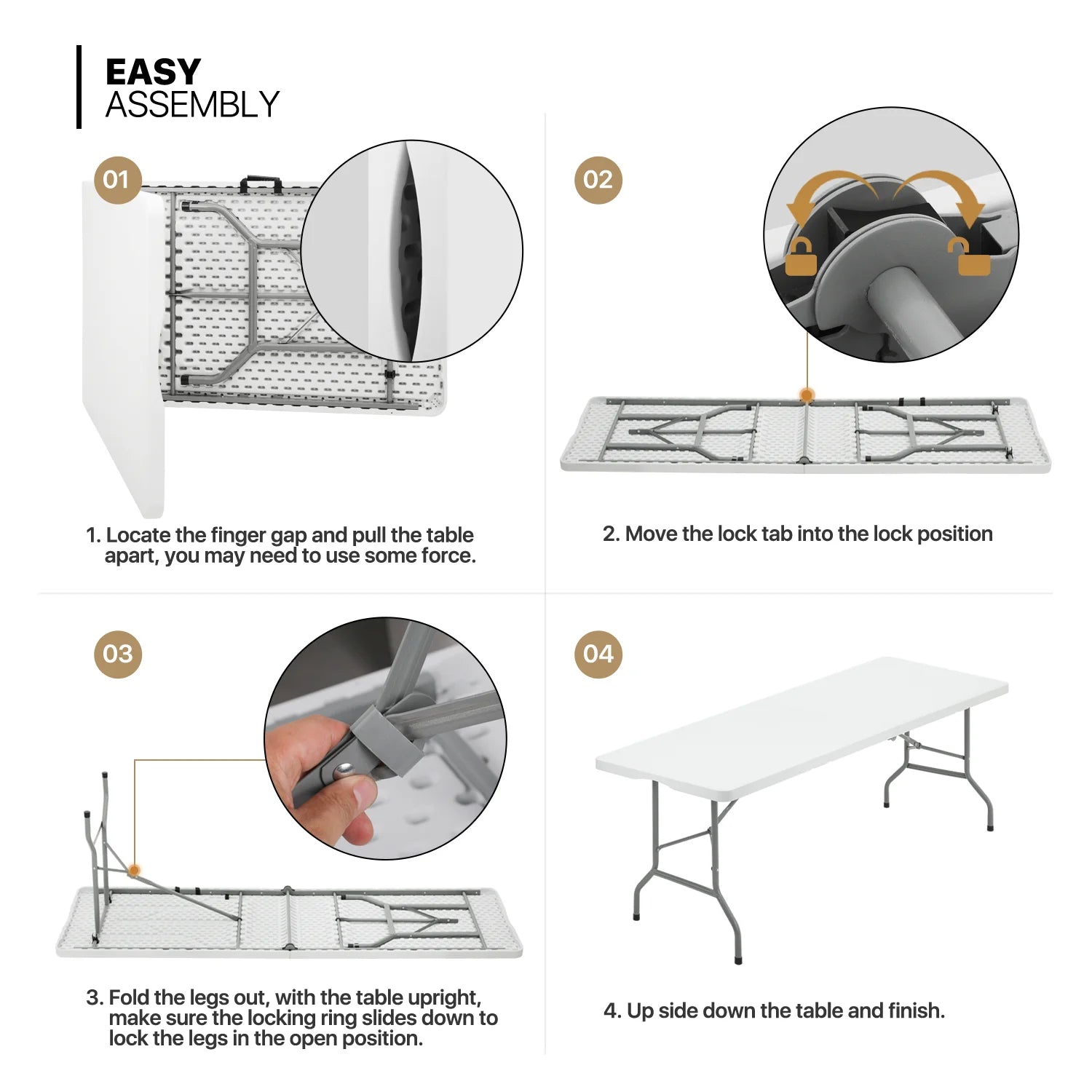 13 Pieces 8 FT Folding Table and Chair Set with Steel Legs S13913