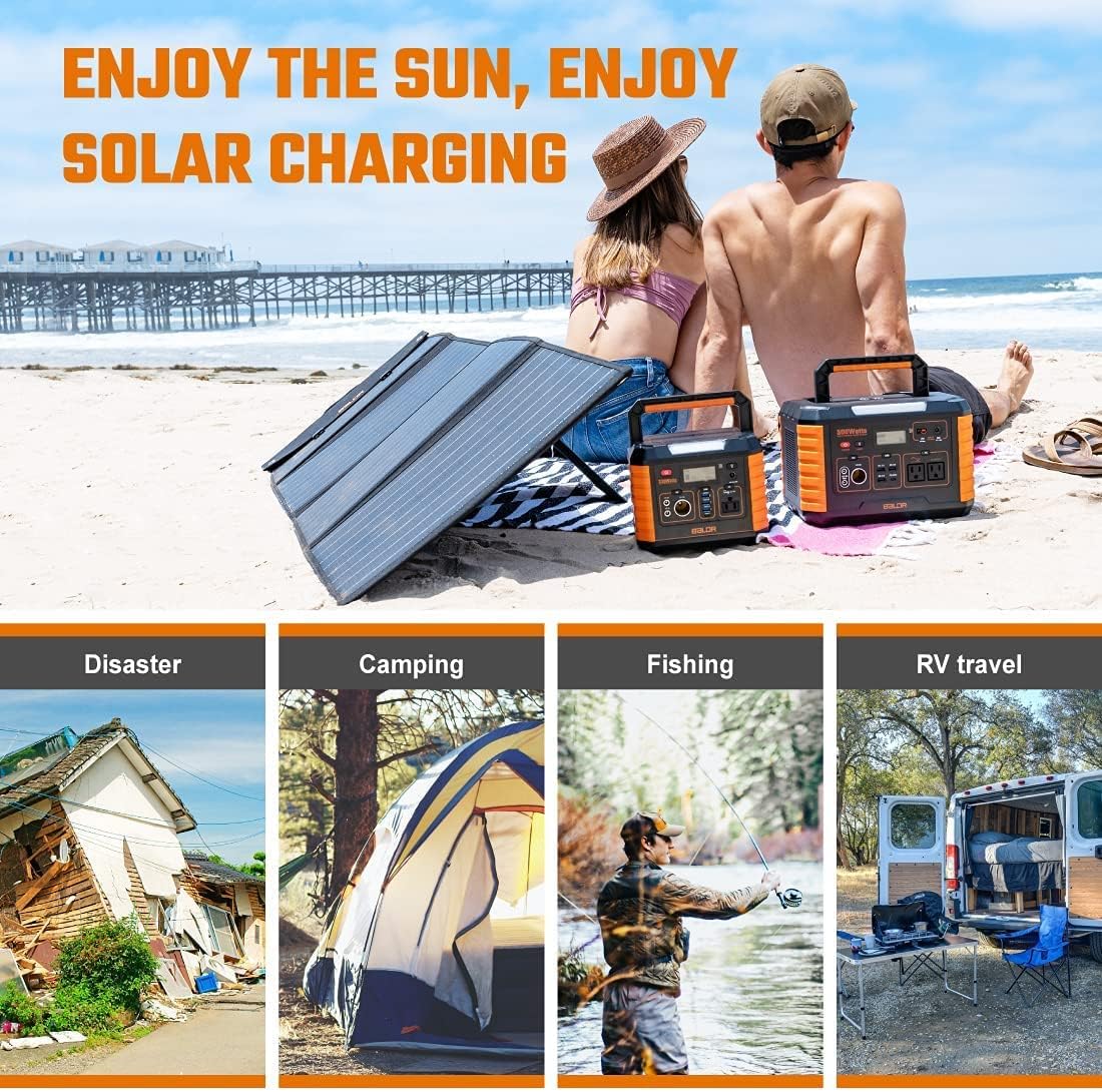 120W Foldable Solar Panel with 2 USB Ports & 18V DC Output H1060
