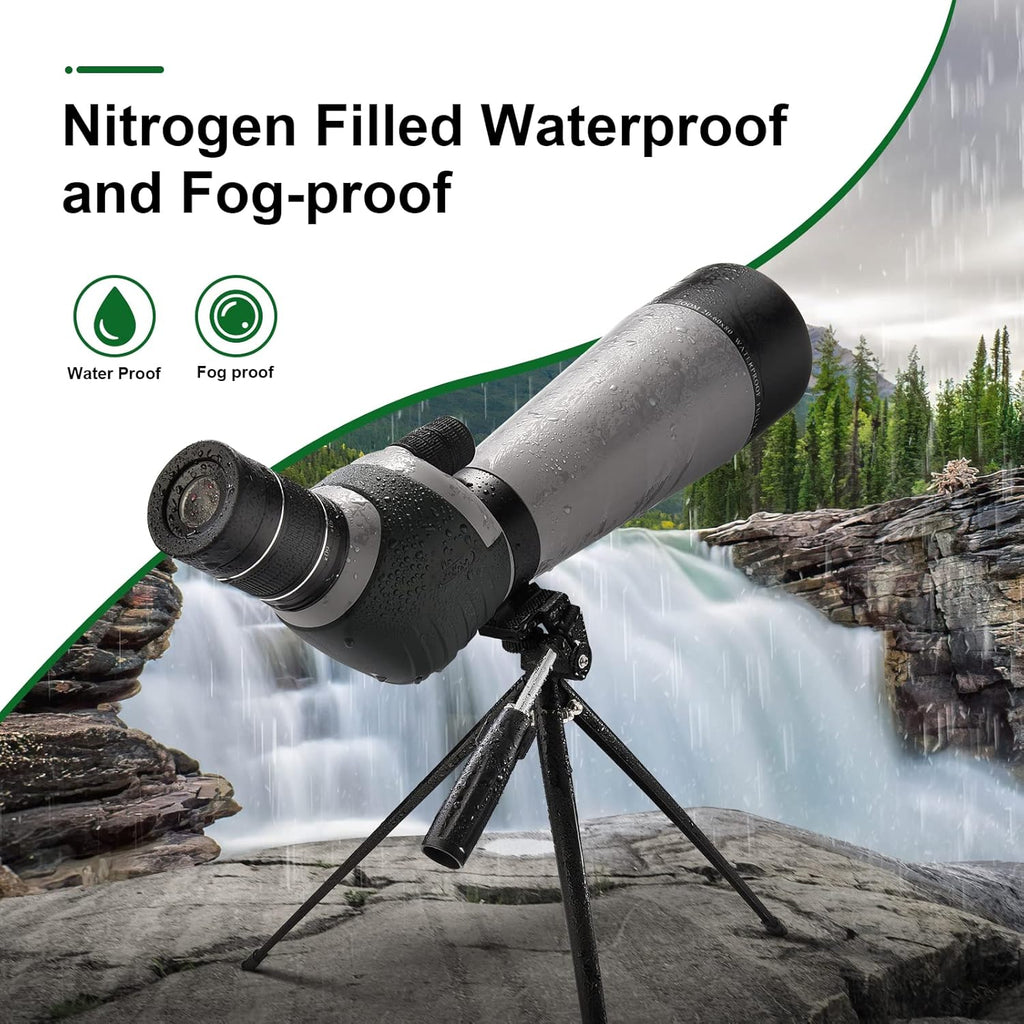 20-60X80 Spotting Scope with Tripod, Carry Bag, Dual Focusing and 24MM Big Eyepiece Q945