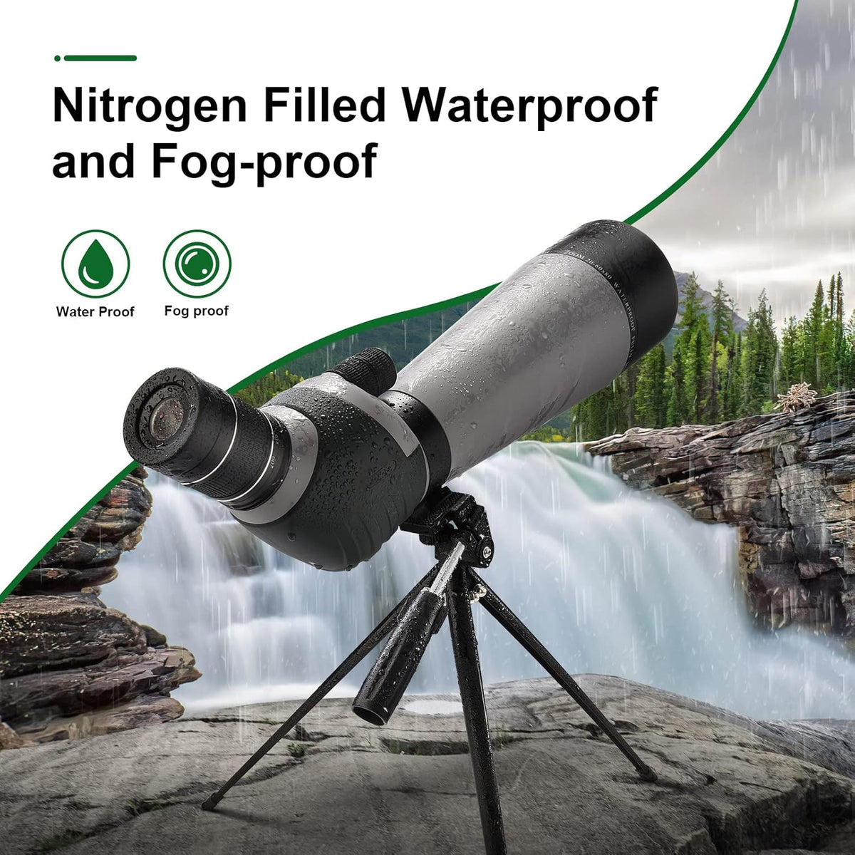 20-60X80 Spotting Scope with Tripod, Carry Bag, Dual Focusing and 24MM Big Eyepiece Q945