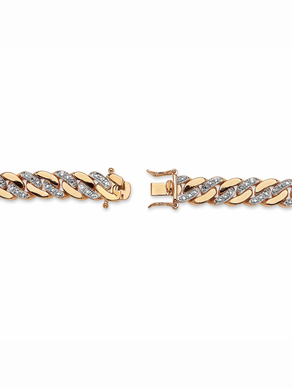 Yellow Gold-Plated Diamond Accent Curb-Link Bracelet 9.5" C24857