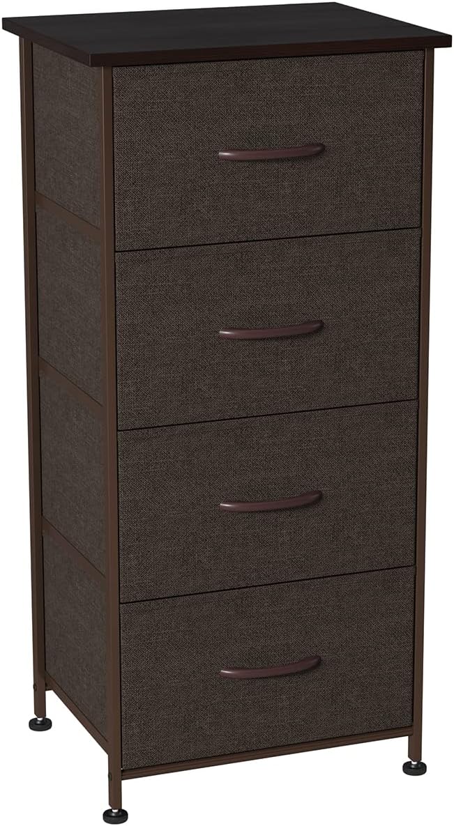 Gray Fabric 4 Drawer Nightstand Dresser C3708