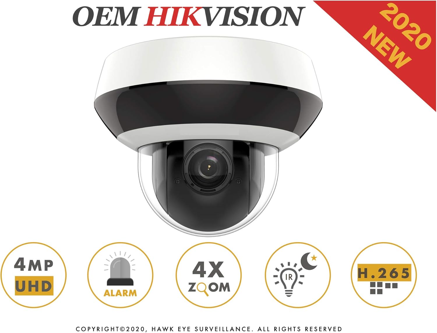 4MP PoE Mini PTZ Camera Pan Tilt 2.8mm~12mm 4X Optical Zoom IR H.265+ J61820