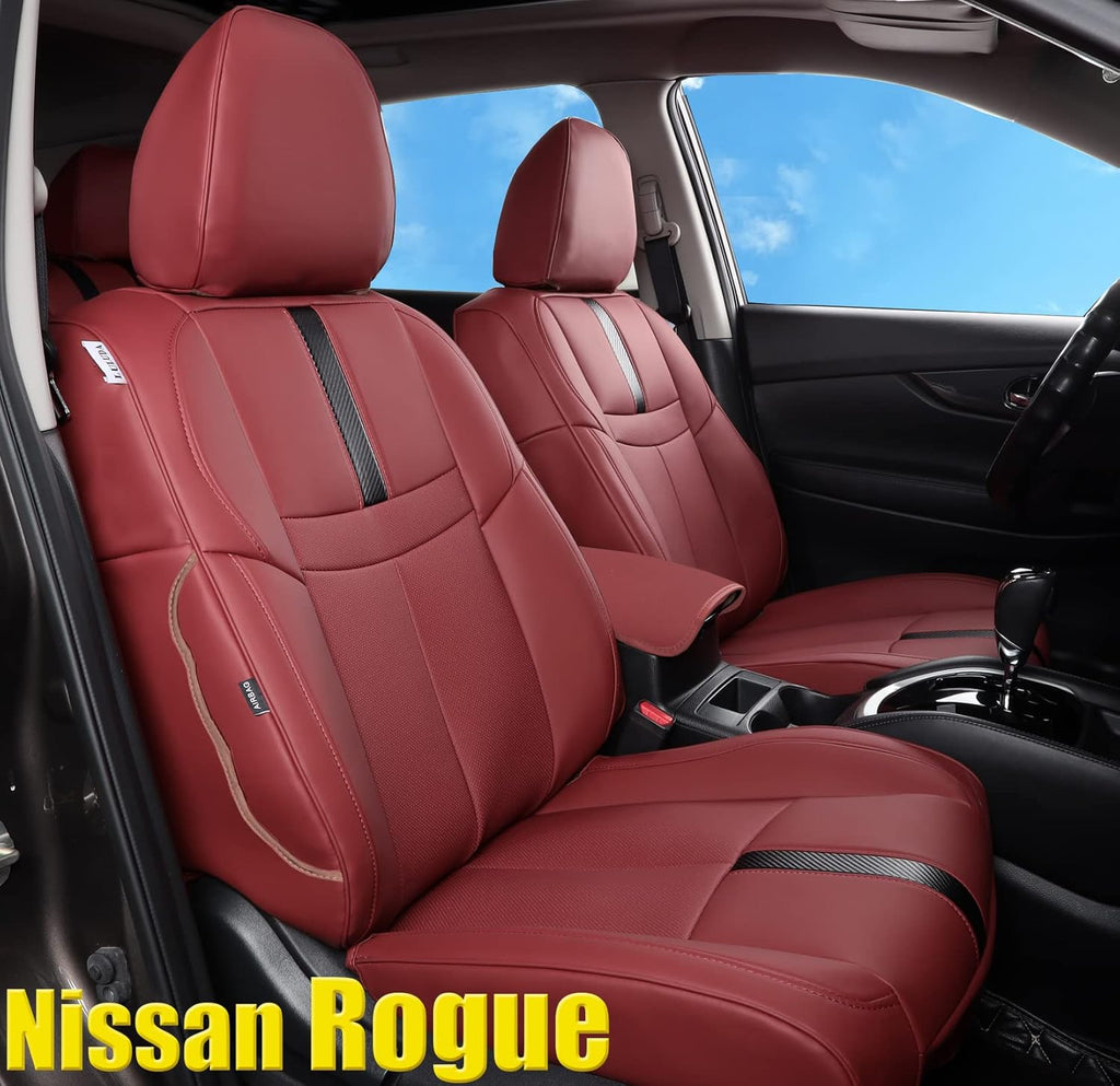 Wine Red Waterproof Faux Leather Car Seat Covers J61004