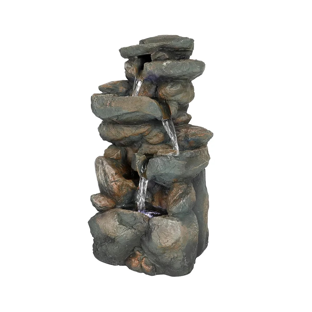 5-Tier Tabletop Water Fountain with LED Lights V348843