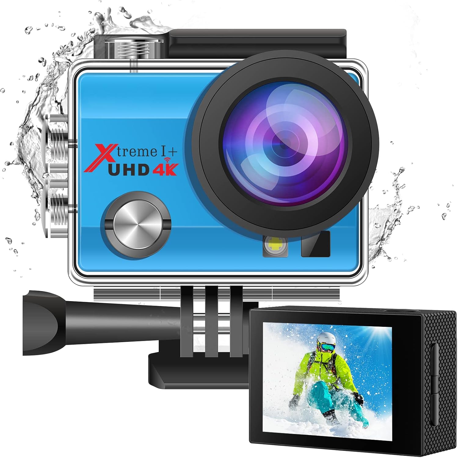 4K 16MP Waterproof Action Camera with Remote and 2 Batteries R332967
