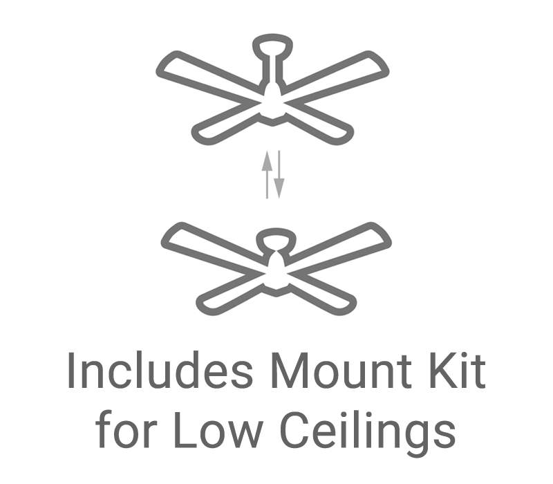 56x22 Aged Steel Ceiling Fan with Light with Wall Control C1330
