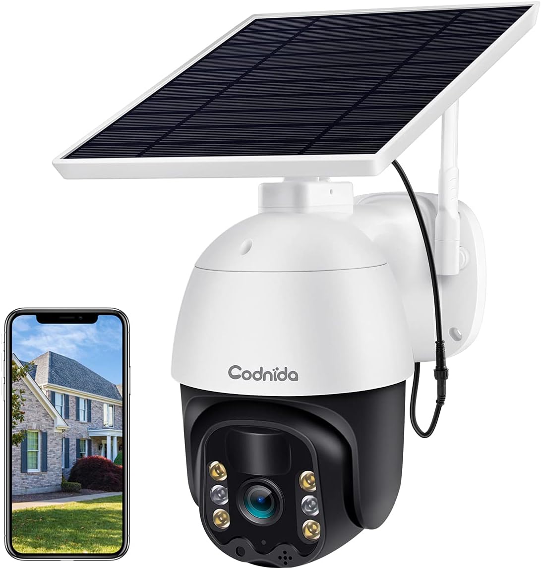 Wireless WiFi Solar Battery Powered Security Camera, 1080P HD, 360° View L970957