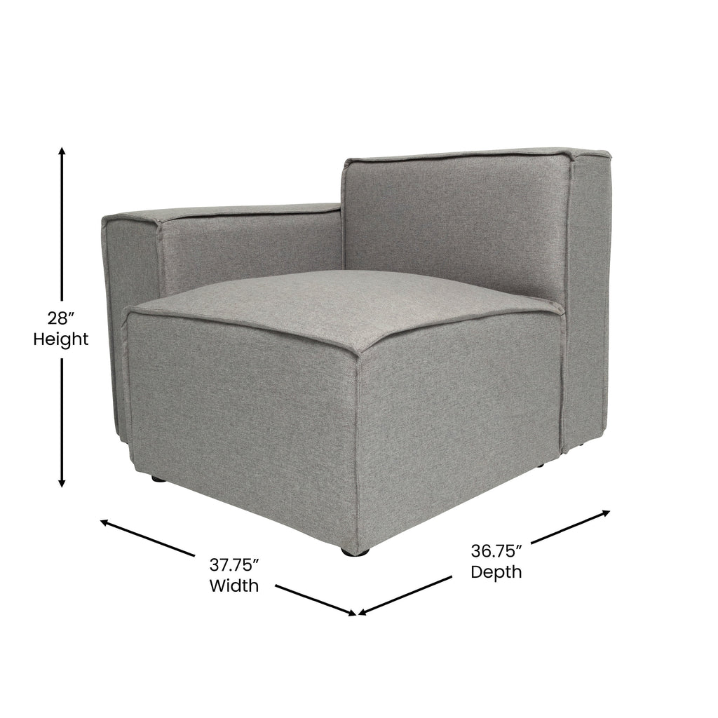 Modular Left Side Armchair in Gray O709453