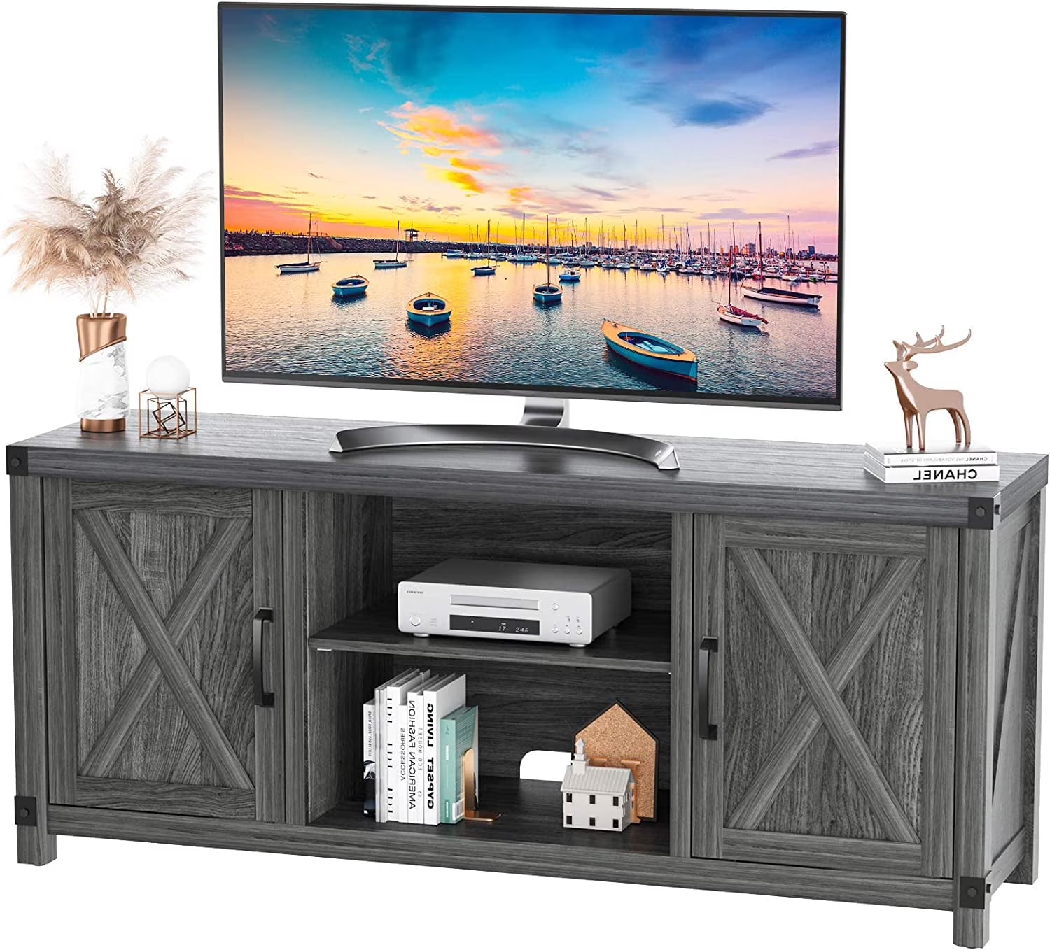 Farmhouse TV Stand with Storage F69104