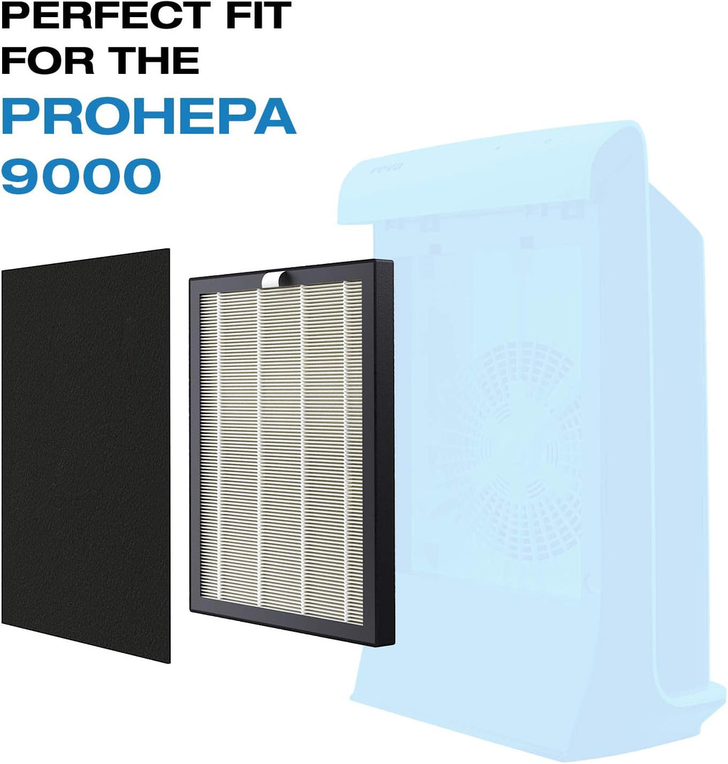 2 Pack HEPA Replacement Filter with 4 Carbon Pre Filters E707512