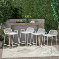 Matte White Iron Patio Bar Stool C217