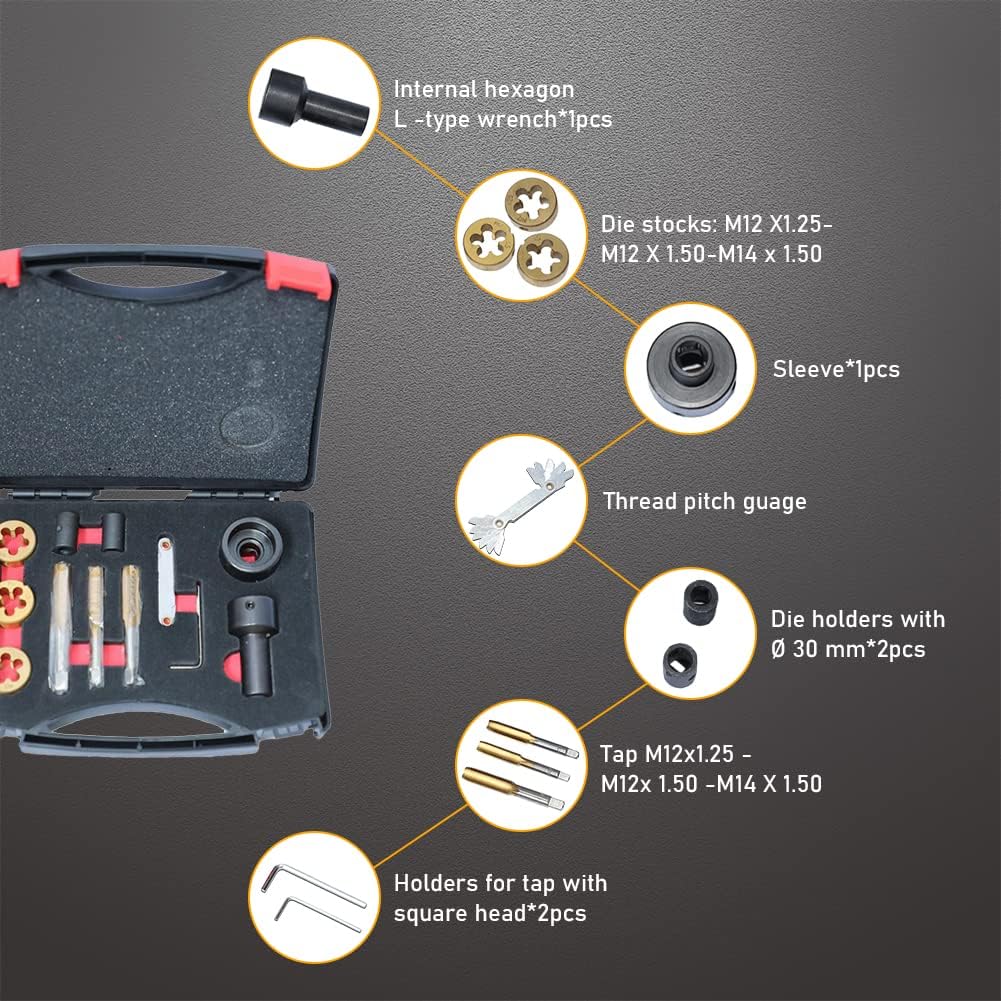 12PC Metric and Standard Tap and Die Set O804