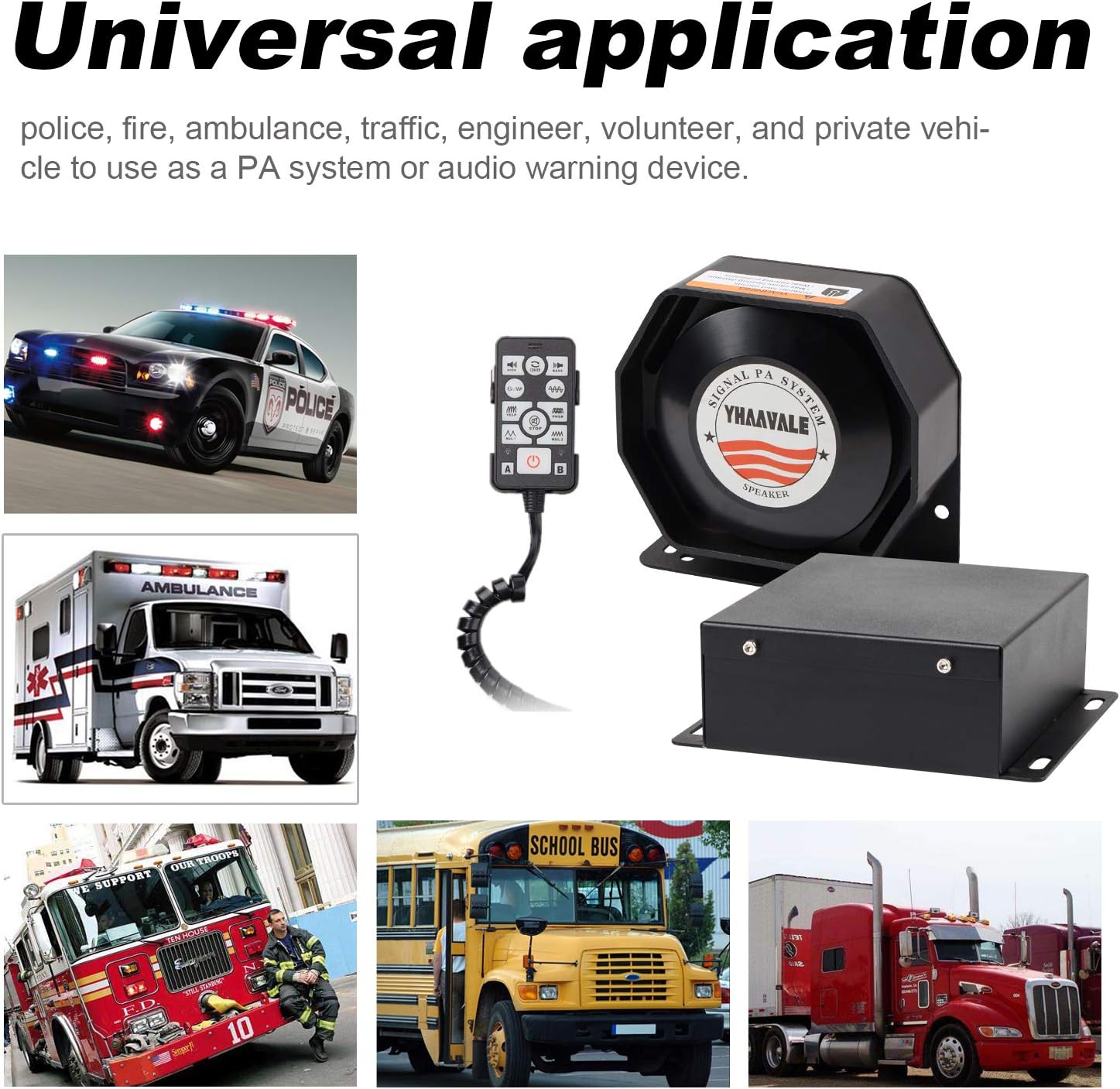 DC12V 100W Multi-Tones Wired Control with Mic Loudspeaker Emergency Electronic PA System K232715