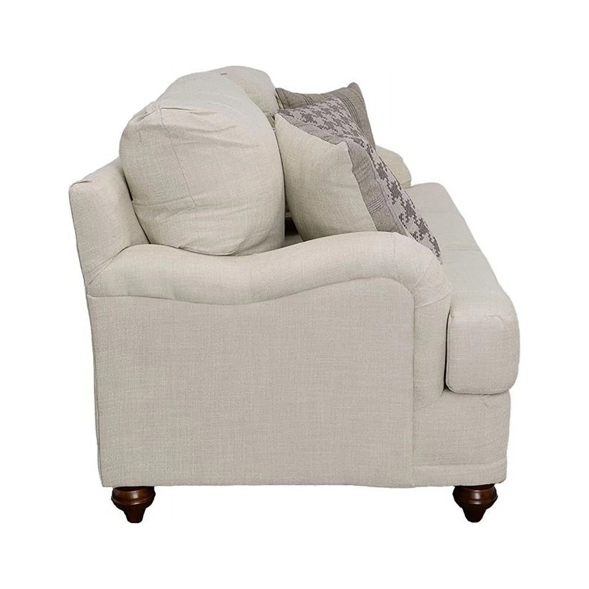 Light Gray Fabric Upholstered Cushion Back Sofa A4305