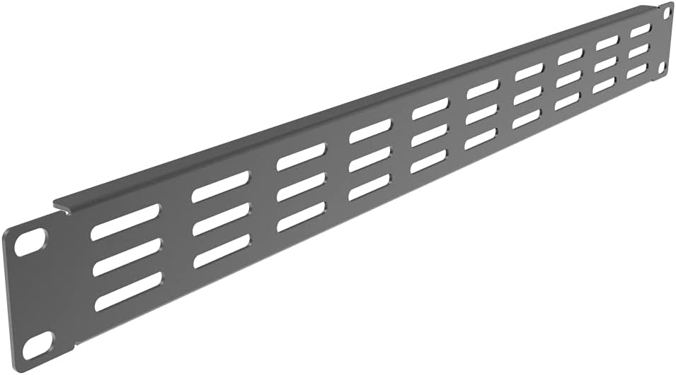 10 Pack 1U Horizontal Rack Mount Cable Management Panel with Cable Entry Brush Black C1010
