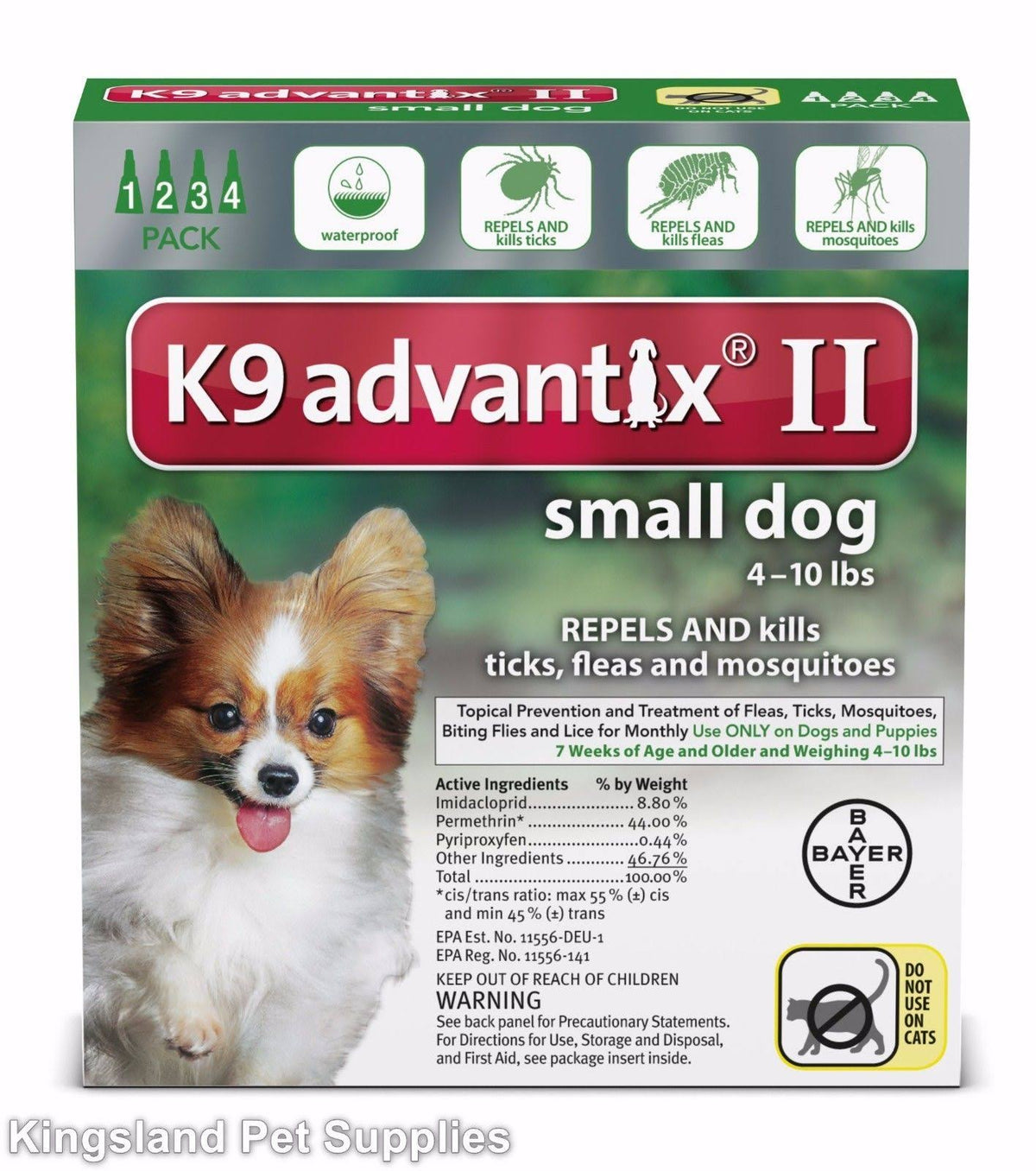 K9 Advantix II for Small Dogs (4-10 lbs, 4 Months Supply) Q1266