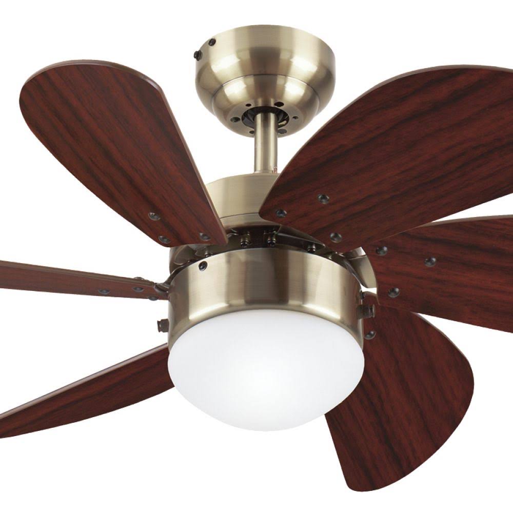 Antique Brass 30x22 Ceiling Fan with Light U5755