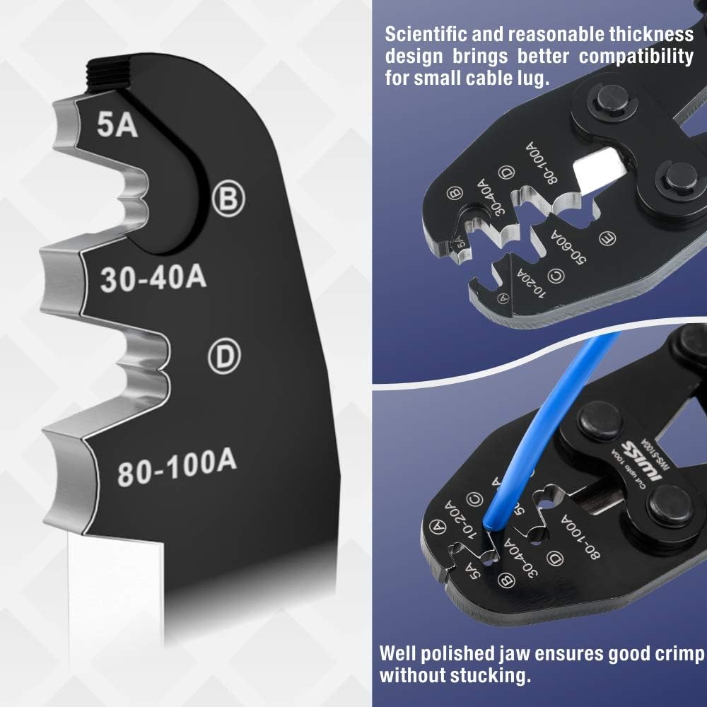 Battery Cable Lug Crimping Tool for Open Barrel Lug, AWG 16-4 Y89040