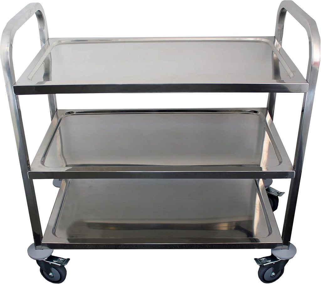 Stainless Steel 3 Shelf Heavy Duty Utility Cart on Wheels X988782