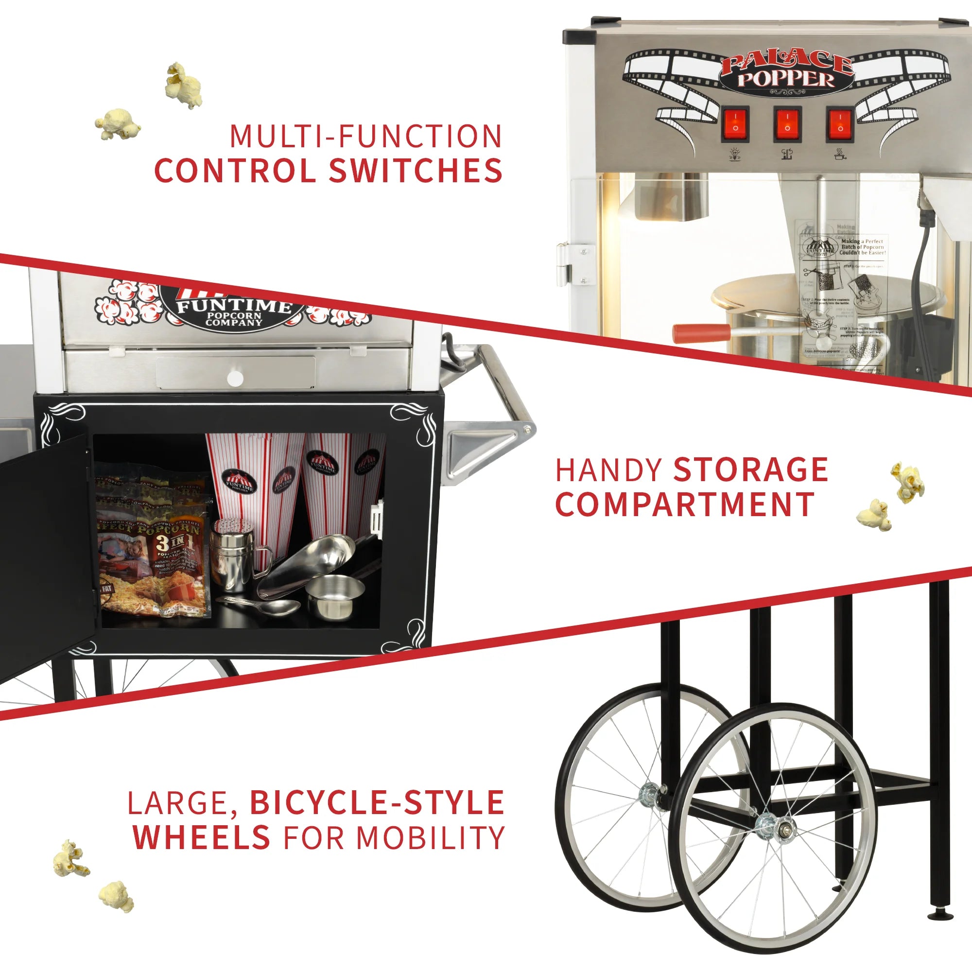 Commercial Popcorn Machine with Cart L3244