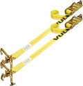 Classic Yellow 96 Inch 2 Pack Car Tie Down with Universal Frame Hook Cluster E363938