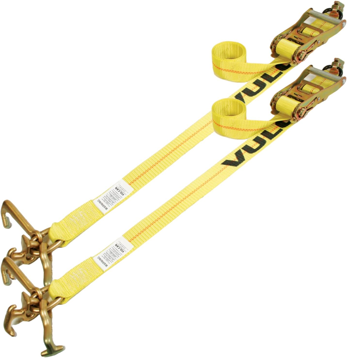 Classic Yellow 96 Inch 2 Pack Car Tie Down with Universal Frame Hook Cluster E363938