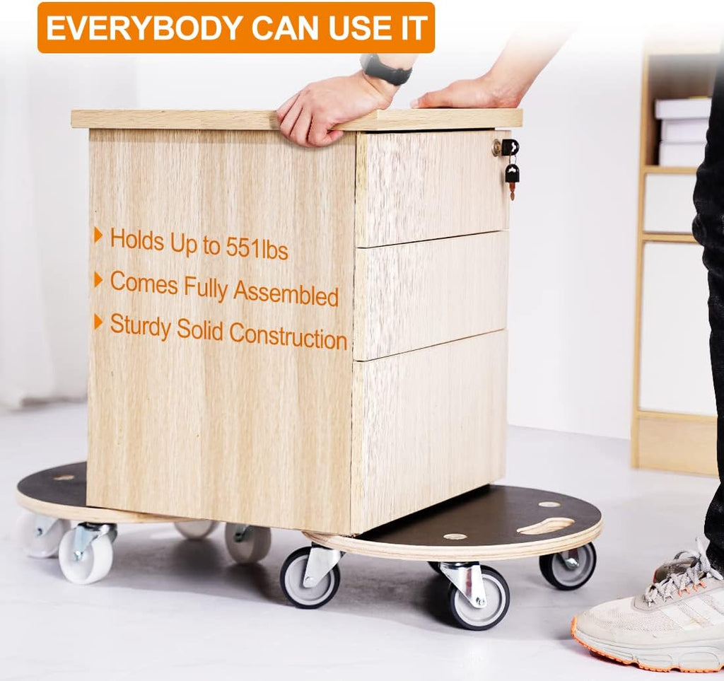 15-Inch Round Wood Platform Dolly with 2 Wheels P9675