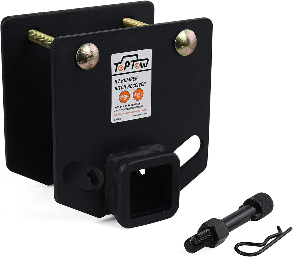 2 inch RV Bumper Hitch Receiver Adapter, 3500 LBS, Pack of 2 X442